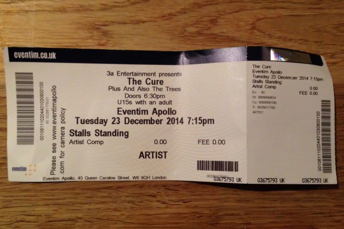 The Cure Concert London Eventim Apollo 2014-12-23 Ticket