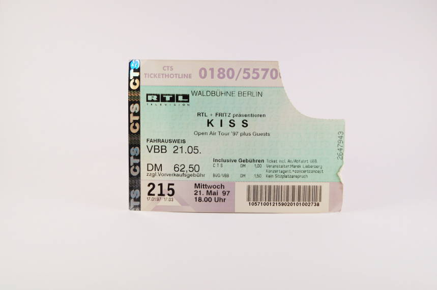 Kiss Concert Ticket 21. Mai 1997 Berlin Waldbühne