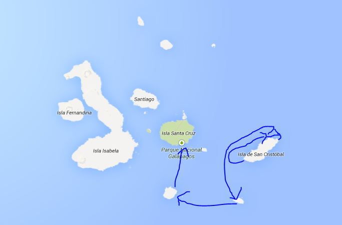 Galápagos Crucero Catamaran Millennium Map Destinations