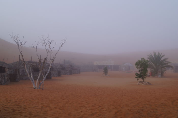 Oman Nomadic Desert Camp Fog